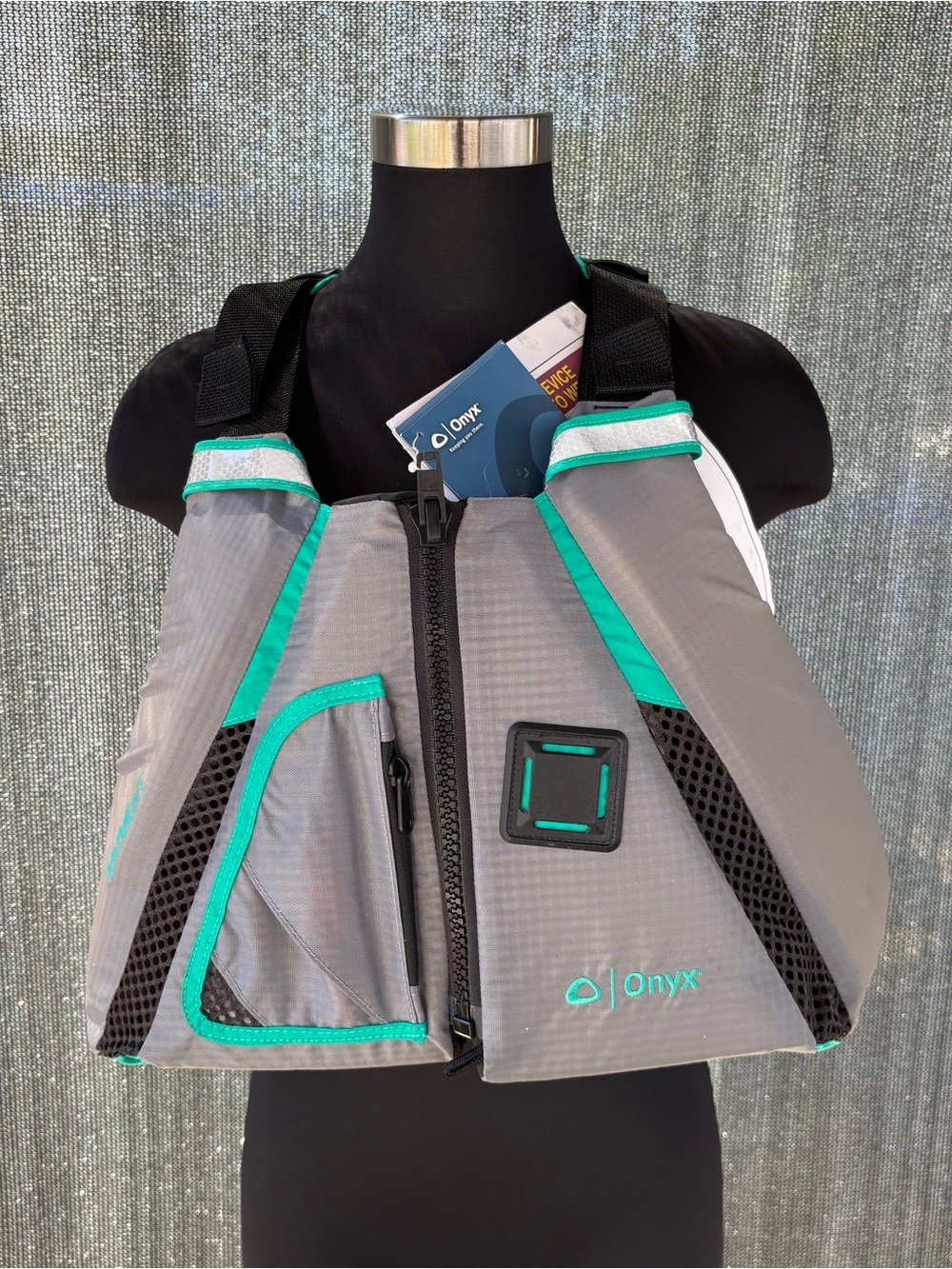 Onyx Adult Gray & Teal Life Jacket PFD